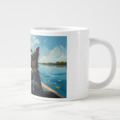 Hond op een boot grote koffiekop (Rechts)