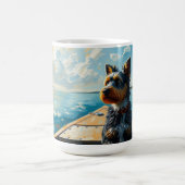 Hond op een boot koffiemok (Center)