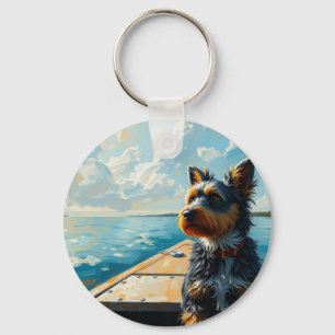 Hond op een boot sleutelhanger