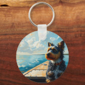 Hond op een boot sleutelhanger (Voorkant)
