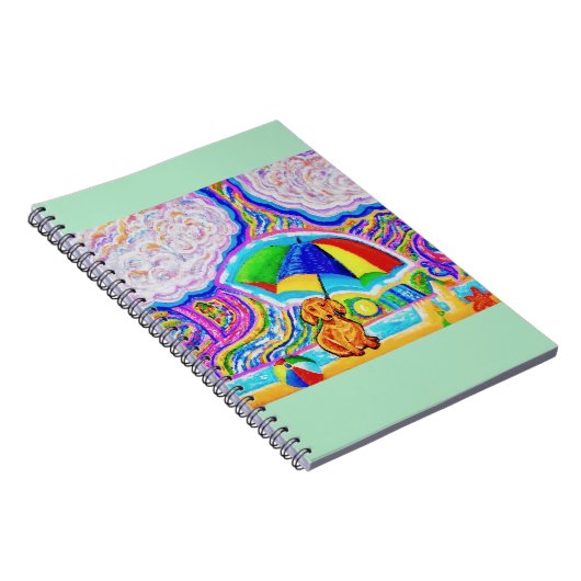 Hond op een strand Notitieboek (Rechterzijde)