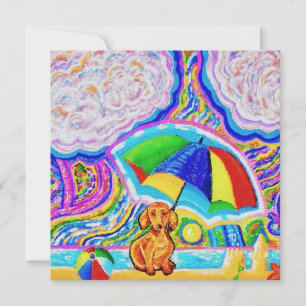 Hond op een strand Wenskaart Kaart