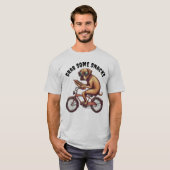Hond op Fiets " Pak wat snacks " T-shirt (Voorkant volledig)