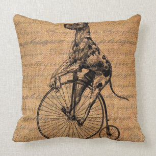 hond op fietspiltje kussen