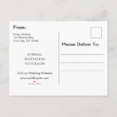 Hond op het strand met Paar Save the Date Aankondigingskaart (Achterkant)