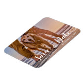 Hond op het strand met Paar Save the Date Magneet (Linkerzijde)