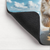 Hond op het strand mousepad muismat (Hoek)