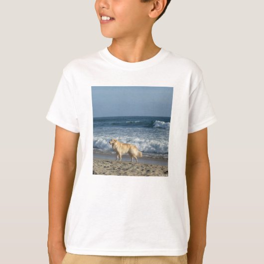 Hond Op Het Strand T-shirt (Voorkant)