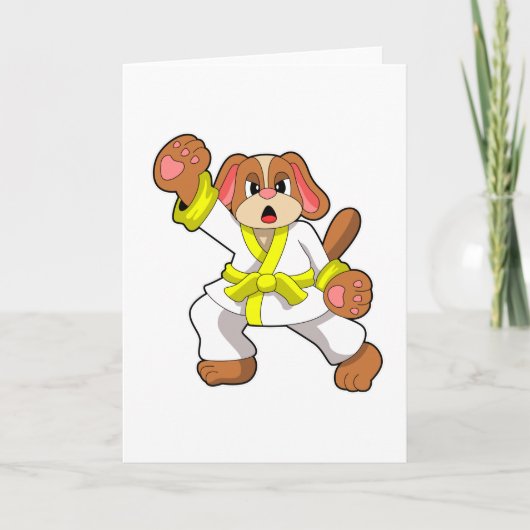 Hond op Karate Vechtsporten Kaart (Voorkant)