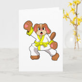Hond op Karate Vechtsporten Kaart (Gele Bloem)