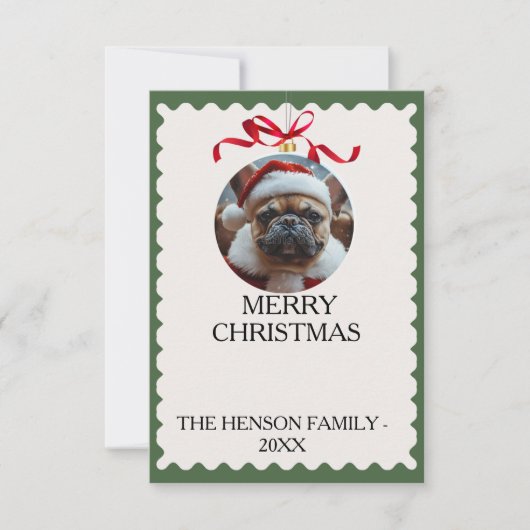Hond op maat Kerstmis Fotokaart Kaart (Voorkant)