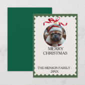 Hond op maat Kerstmis Fotokaart Kaart (Voorkant / Achterkant)
