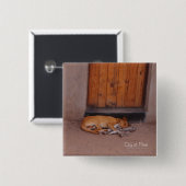 Hond op Rest Square Button (Voorkant /achterkant)