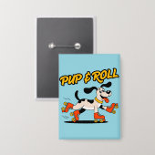 Hond op roller Schaatsen Pup & Roll Button (Voorkant / Achterkant)