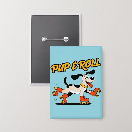 Hond op roller Schaatsen Pup & Roll Button (Voorkant / Achterkant)