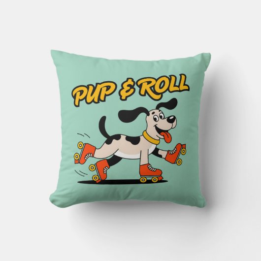 Hond op roller Schaatsen Pup & Roll Kussen (Voorkant)