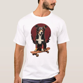 Hond op skateboard t-shirt