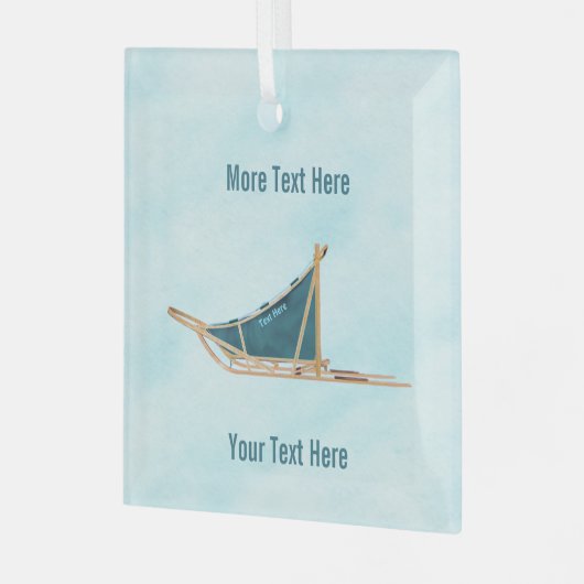 Hond op sneeuw glas ornament (Voorkant links)