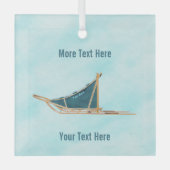 Hond op sneeuw glas ornament (Voorkant)