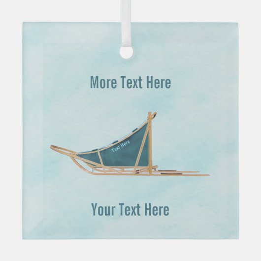 Hond op sneeuw glas ornament (Voorkant)