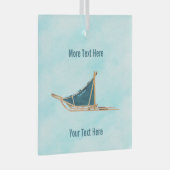 Hond op sneeuw glas ornament (Voorkant Rechts)