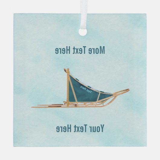 Hond op sneeuw glas ornament (Achterkant)