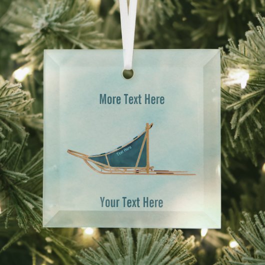 Hond op sneeuw glas ornament (Insitu)