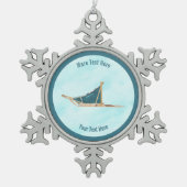 Hond op sneeuw tin sneeuwvlok ornament (Voorkant)