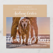 Hond op Strand Verandering van Plannen Uitgestelde Save The Date (Voorkant / Achterkant)