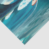 Hond op Surfboard Wearing Sunbril AI Art Tissuepapier (Detail)