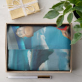 Hond op Surfboard Wearing Sunbril AI Art Tissuepapier (Geschenk)