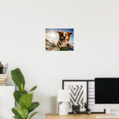 Hond op surfplank poster (Thuiskantoor)