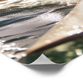 Hond op surfplank poster (Hoek)