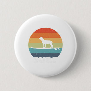 Hond Op Surfplank Surfen Bord Surfer Hond Retro Su Ronde Button 5,7 Cm