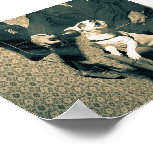 Hond op telefoon poster (Hoek)