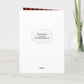 hond op touw lijst met houthakker plaid Christmas Kaart (Achterkant)