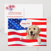 Hond op vlag voor zaken dank u briefkaart (Voorkant / Achterkant)