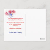 Hond op vlag voor zaken dank u briefkaart (Achterkant)