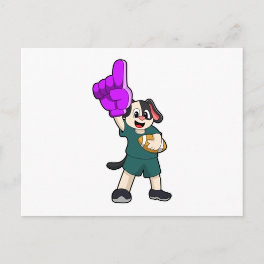 Hond op voetbalveld briefkaart (Voorkant)