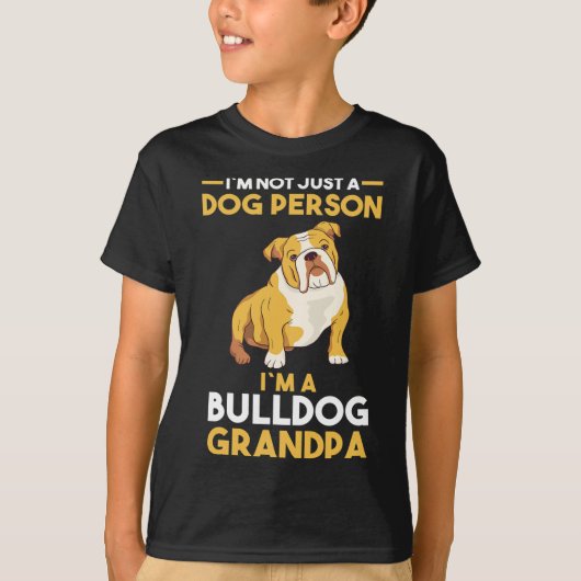 Hond Opa Engels Bulldog Opa T-shirt (Voorkant)