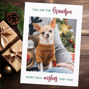 Hond opa vrolijk kerstfeest aangepaste huisdier fo feestdagenkaart