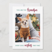 Hond opa vrolijk kerstfeest aangepaste huisdier fo feestdagenkaart (Voorkant)