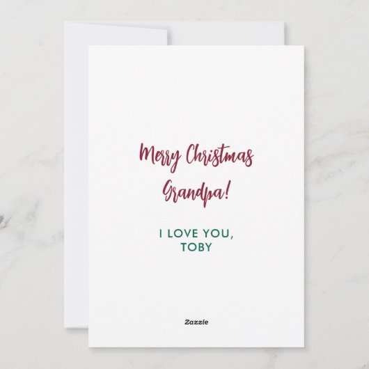 Hond opa vrolijk kerstfeest aangepaste huisdier fo feestdagenkaart (Achterkant)