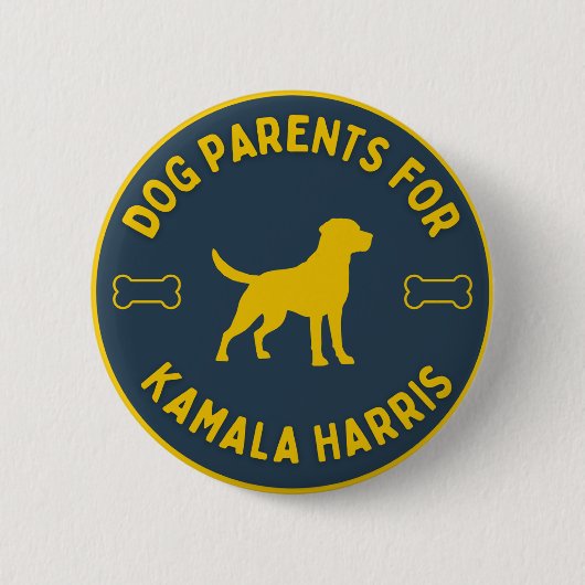 Hond Ouders voor Kamala Harris knop Ronde Button 5,7 Cm (Voorkant)