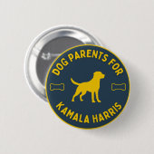 Hond Ouders voor Kamala Harris knop Ronde Button 5,7 Cm (Voorkant /achterkant)
