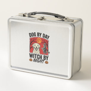 Hond overdag Heks 's nachts Vintage Halloween-hond