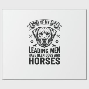 Hond Paard Liefhebber Vintage Leading Men Design_1 Cadeaupapier