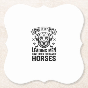 Hond Paard Liefhebber Vintage Leading Men Design_1 Kartonnen Onderzetters