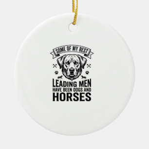 Hond Paard Liefhebber Vintage Leading Men Design_1 Keramisch Ornament