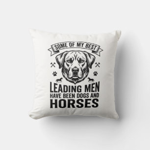 Hond Paard Liefhebber Vintage Leading Men Design_1 Kussen